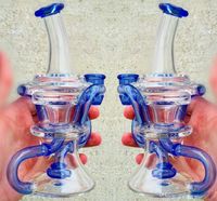 Wholesale New Custom Maade Glass Bongs For Smoking mm Hookahs Water Pipes Perc percolator Recycler Herb Circulation Handheld dab Oil Rigs Glass Bong