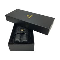 Wholesale New arrival portable black color leather outdoor traval cigar humidor case can hold cigarette gift box