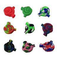 Wholesale Silicone Blunt Bong Small Size Smoking Bubbler Pipe With Snail Shape Hand Pipes With Rich Color piece