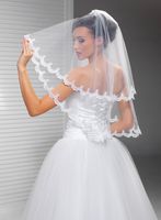 Wholesale New Hot Fashion High Quality Real Image Beautiful Lace Edge T With Comb Lvory White Elbow Wedding Veil Bridal Veils