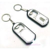Wholesale 2016 Hot New Arrival Creative Vintage in LED Flashlight Torch Keychain With Beer Bottle Opener Key Ring Chain Keyring
