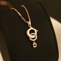 Wholesale Hot Sale Fashoin Necklaces Real Gold Plated Choker Necklace Crystal Round Pendant Necklace for Women Fashion Jewelry Costume Accessories
