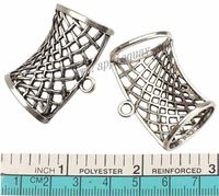 Wholesale diy silver beads for wrap scarfs bails charms pendants connector cross hollow oval large hole curve metal winter scarves findings mm