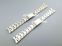 Wholesale 17mm Or mm NEW Pure Solid L Curved end Stainless steel Silver Brushed Finished Watch Bands Bracelets Used for Rolex Watch