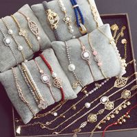 Wholesale Charm Bracelets Women Chains Mixed Many Styles Luxury Rhinestones Diamonds Pearl Alloy Pendant Ropes Crystal Bracelet