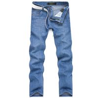 Wholesale New Hot Sale Male Pants Light blue Jeans Fashion Trend Straight Casual Wear Good Quality Large Size Full Length Zipper Fly Cozy