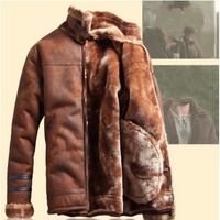 Wholesale Winter Fashion Mens Stand Collar Coats High Quality Thick Fur Lining Jackets Suede Leather Warm Winter Jacket Vintage Coat