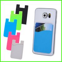 Wholesale Ultra slim Colorful Self Adhesive Credit Card Wallet Card Set Card Holder For Smartphones For iPhone S Sumsung S8