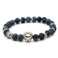 Wholesale New Design mm Weathering Agate Stone Beads Gold Silver Plated Lion Owl Helmet Best Gift Bracelets