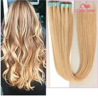 Wholesale 18 inch Skin Weft PU Tape in Human Hair Extensions g gram Full Head adhesive brazilian remy hair