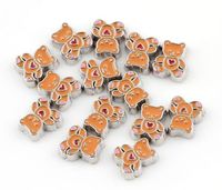 Wholesale 20pcs Cartoon Bear Floating Locket Charms DIY Alloy Accessories Fit For Living Magnetic Memory Glass Floating Locket