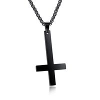 Wholesale Antique Unique Mens Stainless Steel Upside Down Inverted Cross Pendant Necklace for Men Inch High Polish Religious Jewelry Gift
