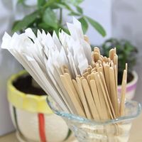 Wholesale 5000 Pieces cm Wrapped Wood Stirrer for Coffee Tea Drink Disposable Wooden Stir Stick Round End in Bag Cafe Shop