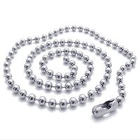 Wholesale 2 mm Silver Tone Stainless Steel Link Chain Ball Bead Chain Ball Chains Necklaces Fit Pendant