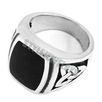 Wholesale Claddagh Style Celtic Knot Black Ring Stainless Steel Jewelry Trendy Egyptian Pattern Motor Biker Men RingSWR0354B