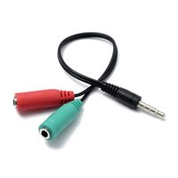 Wholesale New mm Stereo Headphone Microphone Audio Y Splitter audio and recorder Cable Plug Jack Cord