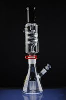 Wholesale Glass beaker with arm tree perc glass bongs helix coil water pipe with mm joint