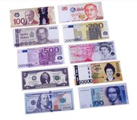Wholesale 100Pcs Various Countries Printed Creative Money Euro Pounds Wallet Fashion Dollar Purse Wallet Card Holders Children Kids Gift Presents