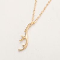 Wholesale Vintage Deer Antler Necklace Silver Gold Plated Women Antler Long Chain Pendant Necklace Wedding Christmas Gifts