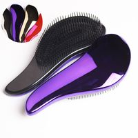 Wholesale 1pc Magic Anti static Hair Brush Handle Tangle Detangling Comb Shower Electroplate Massage Comb Salon Hair Styling Tool New Quality Wholesal