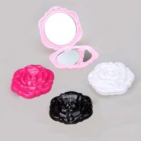 Wholesale High grade plastic rose folding double sided three dimensional dressing small mirror HM005 mix order as your needs