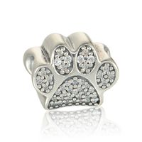Wholesale PAW CHARM beads s925 sterling silver fits for original style bracelets footprint CZ H8