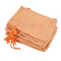 Wholesale 9x12cm Custom Faux Jute Drawstring Jewelry Bags Small Pouches Burlap Orange Blank Linen Fabric Gift packaging bags Hessian bag for sale