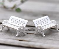 Wholesale Crafts Modern Park Benches Miniature Fairy Garden Miniatures Accessories Toys for Doll House Courtyard Decoration