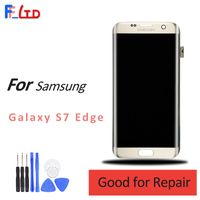 Wholesale LCD Display for Samsung Galaxy S7 Edge G935F G935A G935V T Touch Screen Digitizer Original Replacement Black White Gold Sky Blue