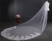 Wholesale Real Photos One Layer Lace Edge Wedding Veil High Quality Meters Long meters wide piece of lace Bridal Veil