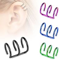 Wholesale 16g Stainless Steel Row Cirle Helix Fake Cartilage Clip on Ear Cuff Wrap Earring Non Pierced Earring