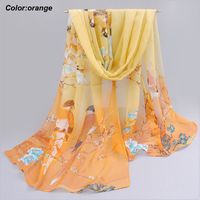 Wholesale 160cm Chiffon Silk Shawls Scarves for Women Fashion Printing Pattern Soft Wrap Scarf Gift