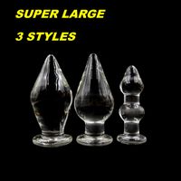 Wholesale Anal Fisting Glass Anal Plugs Super Large Anus Enlarger Intruder Dilator Butt Beads Dildos Dongs Erotic Fetish Sex Toys Pyrex Novelty