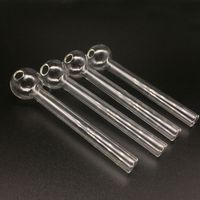 Wholesale 4Inch Pyrex Glass Oil Burner Pipe Cheap Clear Glass water Pipes Bubbler Pyrex Oil Burner Pipes mini Glass Handle Pipes OEM ODM