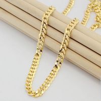 Wholesale Fine inches g K Solid Yellow Gold Filled Plated Chains Mens Link Necklace Chain never fade