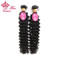 Wholesale Queen Hair Products Indian Human Virgin Hair Weave Deep Wave Curly Bundles to Weave Natural Thick Hair Extensions