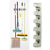 gris 5pcs cuisine organisateur de stockage vadrouille porte-balai support de stockage de jardin mont/é au mur 5 position garage d/étient
