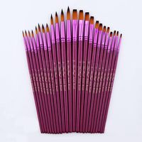 Wholesale New Set Flat Tip Painting Brushes Set Artist Nylon Hair Watercolor Oil Drawing Pen Hot Sale