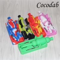 Wholesale Hot Sale mm Mini Silicone Nectar Collectors kits with domeless ti Nail nector collector oil rigs silicone bong silicone blunt bubbler DHL