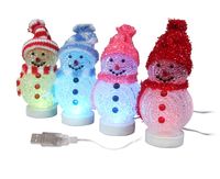 Wholesale Christmas decorations USB snowman luminous color light emitting Christmas snowman USB Christmas tree Christmas ornaments