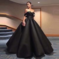Wholesale Modabelle Vestido Longo Black Maxi Evening Dress Sequined Beaded Puffy Ball Gowns Sweetheart Elegant Backless Prom Dreses Arabic