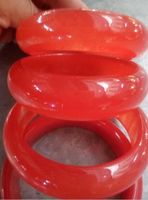 Wholesale 100 Natural quot A quot Red Jade Bangle Bracelet Inner Size inch B56