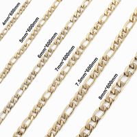 Wholesale 4 mm Stainless Steel Figaro Chain necklace High Quality Link Chain Necklace gold tone Men Jewelry