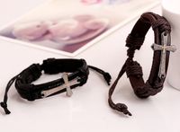 Wholesale Adjustable Bracelets HI Q Jewelry Fashion Jewelry Leather cross Style Infinity Charm Bracelet Vintage Accessories Lover Gifts