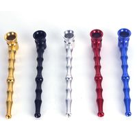 Wholesale Metal Pipe Mounthpiece Zinc Alloy Bamboo Shape High Quality Mini Smoking Pipe Tube Portable Unique Design Easy To Carry Clean