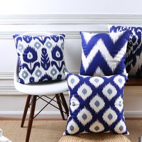 Wholesale Blue Chevron Pillow For Resale Group Buy Cheap Blue