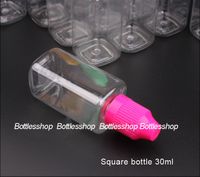 Wholesale 1500pcs ml PET Clear Bottle Square Shaped Empty Bottles Recycling Childproof Plastic Bottles With Caps For Eliquid Ecig