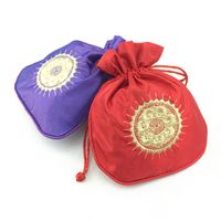 Wholesale Chinese Craft Small Gift Packaging Bags for Jewelry Storage Bag Satin Fabric Embroidery Sun Drawstring Fragrance Lavender Sachet Pouch
