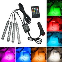 Wholesale Car Interior RGB LED Strip Light Voice Controller Atmosphere Lamp Foot Decorative Light With Key Remote Controller