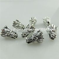 Wholesale 20112 Vintage Silver Alloy Holy Animal Vivid Male Dragon Head Spacer Beads